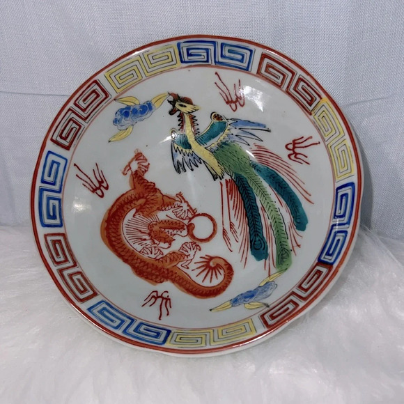 Vintage dragon and phoenix bowl - Picture 1 of 3